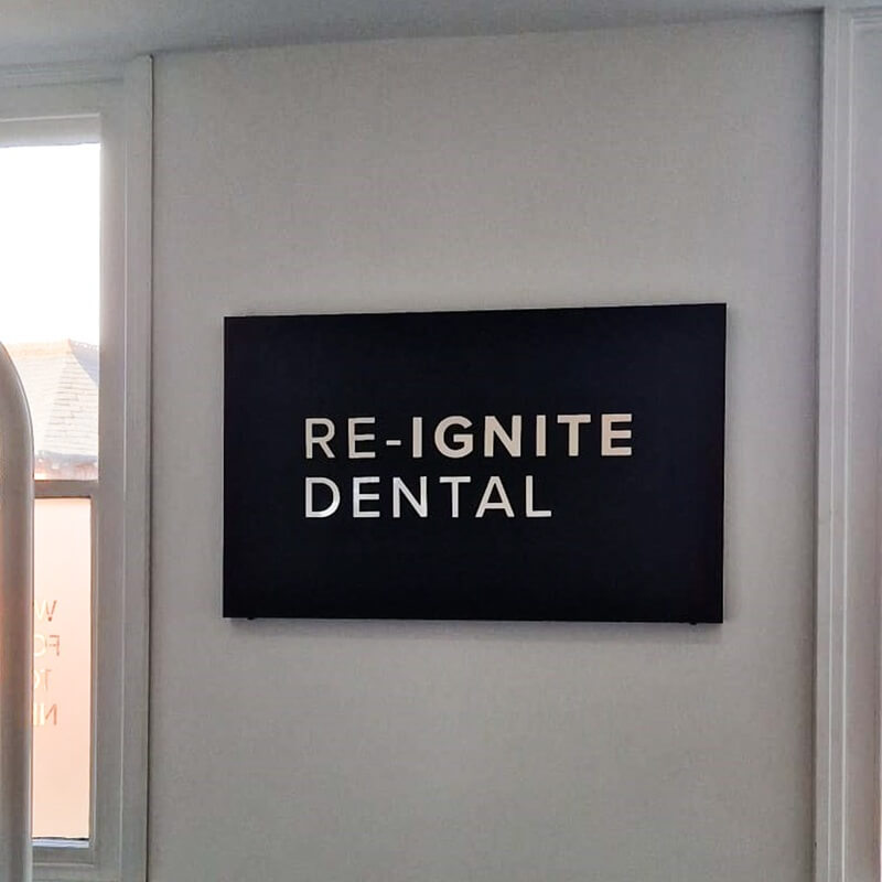 An image of indoor dental signage.